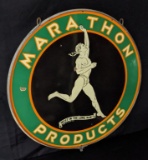 PORCELAIN SIGN MARATHON PRODUCTS GASOLINE OIL