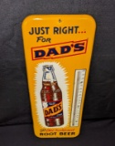 EMBOSSED TIN THERMOMETER SIGN DADS ROOT BEER
