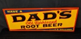 EMBOSSED TIN SIGN DADS OLD FASHIONED ROOT BEER
