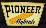 NOS EMBOSSED TIN SIGN PIONEER HYBRID SEED CORN