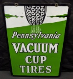 2 SIDED PORCELAIN SIGN PENNSYLVANIA VACUUM CUP