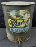 DATED 1913 POLARINE MOTOR OIL BARREL DRUM STANDARD