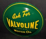 NOS CONVEX TIN SIGN ASK FOR VALVOLINE MOTOR OIL