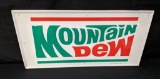 EMBOSSED TIN SIGN MOUNTAIN DEW SODA POP