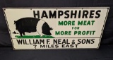 2 SIDED STEEL SIGN HAMPSHIRE HOG PIG FARM