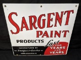 2 SIDED PORCELAIN SIGN SARGEANT PAINT INDIANAPOLIS