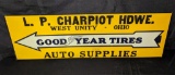 GOOD YEAR TIRES AUTO SUPPLIES TIN SIGN WEST UNITY