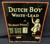 RARE TIN MECHANICAL SIGN DUTCH BOY LEAD PAINT