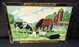 EARLY TIN SIGN CAREYIZED BLOCK SALT DISTRIBUTOR