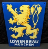 PORCELAIN BEER SIGN LOWENBRAU MUNCHEN