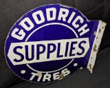 PORCELAIN FLANGE SIGN GOODRICH TIRES & SUPPLIES