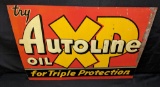 EMBOSSED TIN SIGN AUTOLINE XP MOTOR OIL