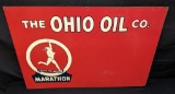 HEAVY STEEL SIGN MARATHON THE OHIO OIL CO