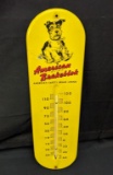 EMBOSSED TIN THERMOMETER SIGN AMERICAN BRAKEBLOK