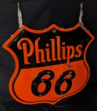 2 SIDED EMBOSSED PORCELAIN NEON SIGN PHILLIPS 66