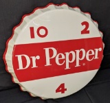 TIN BOTTLE CAP SIGN DR PEPPER 10 2 4