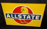 NOS EMBOSSED TIN SIGN ALLSTATE CHICKS