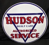 2 SIDED PORCELAIN SIGN HUDSON BUILT CARS DEALER