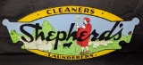 PORCELAIN SIGN SHEPHERDS CLEANERS & LAUNDERERS