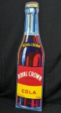 EMBOSSED TIN SIGN RC ROYAL CROWN COLA BOTTLE