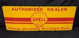 PORCELAIN SIGN SHELL GASOLINE AUTHORIZED DEALER