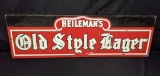 EMBOSSED PORCELAIN SIGN HEILEMANS OLD STYLE BEER