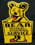 TIN SIGN BEAR WHEEL STEERING SERVICE ALIGNMENT