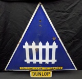 PORCELAIN ROAD SIGN DUNLOP TIRES TOURING CLUB DE