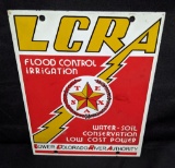 PORCELAIN SIGN TEXAS LOWER COLORADO RIVER AUTHOR