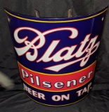 PORCELAIN CORNER SIGN BLATZ PILSNER BEER ON TAP
