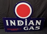 PORCELAIN SIGN INDIAN REFINING CO GAS GASOLINE