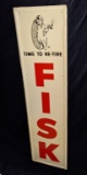 1958 EMBOSSED TIN SIGN FISK TIRES