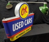 2 SIDED PORCELAIN SIGN CHEVROLET OK USED CARS
