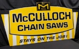 NOS LARGE TIN SIGN MCCULLOCH CHAIN SAWS CHAINSAW