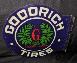 EARLY TIN FLANGE SIGN GOODRICH TIRES