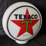 GLASS GAS PUMP GLOBE TEXACO GASOLINE