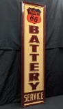EMBOSSED TIN SIGN PHILLIPS 66 BATTERY SERVICE