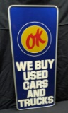 CHEVROLET OK USED CARS & TRUCKS DEALER SIGN