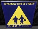 PORCELAIN SIGN AUTOMOBILE CLUB DE L'OUEST FRANCE