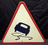 PORCELAIN ROAD SIGN SLIPPERY ROAD