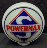GLASS GAS PUMP GLOBE SKELLY POWERMAX GASOLINE