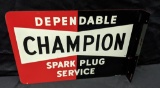 TIN FLANGE SIGN CHAMPION SPARK PLUG SERVICE