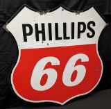 2 SIDED PORCELAIN SIGN PHILLIPS 66 GASOLINE