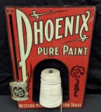 2 SIDED TIN LITHO STRING HOLDER SIGN PHENIX PURE
