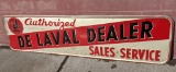 EMBOSSED TIN SIGN AUTHORIZED DE LAVAL SALES