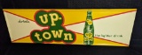 EMBOSSED TIN SIGN DRINK UPTOWN THE LIGHTER DRINK