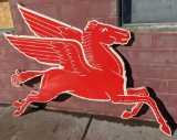 PORCELAIN SIGN MOBIL GASOLINE PEGASUS COOKIE CUTTE