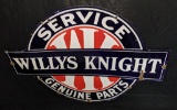 PORCELAIN SIGN WILLYS KNIGHT SERVICE GENUINE PARTS