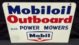 TIN SIGN MOBILOIL OUTBOARD MOBIL OIL MOTOR OIL