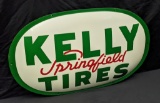 NOS CONVEX TIN SIGN KELLY SPRINGFIELD TIRES